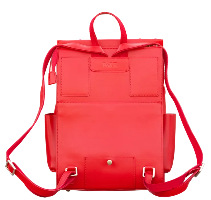 Rear view of the Rosette travel backpack
