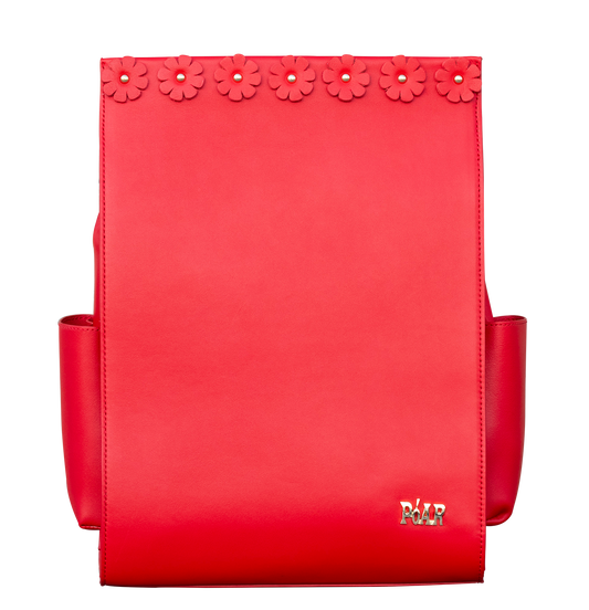 Women's Red Rosette Travel Backpack