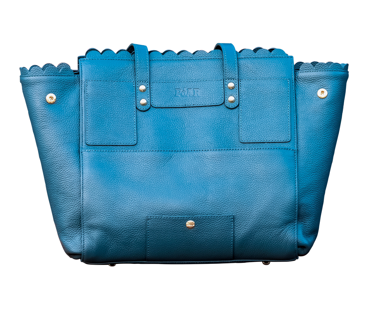 Teal angled view, back view